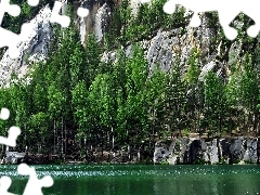 bed-rock, Czech Republic, rocks, lake, Town, Adrspach