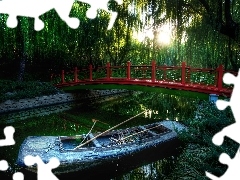 River, Red, Beijing, China, Boat, bridges