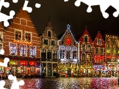 Town, Bruges, Belgium, Night