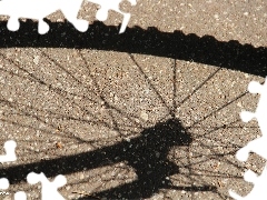 bicycle, shadow, wheel