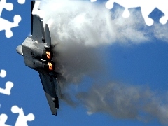 Lockheed Martin, Big Fire, smoke, F-22 Raptor