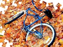 Meadow, Leaf, Bike, Autumn