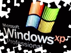 Black, background, windows, XP, logo