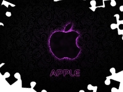 Black, background, outline, Apple, Violet