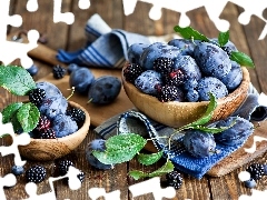 blueberries, blackberries