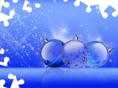 Blue, background, baubles, Stars, Blue