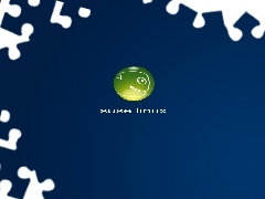 Blue, background, Suse, Linux, logo