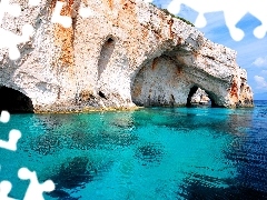 Blue Caves, sea, Zakynthos, Skinari, Greece