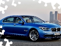 F01, Blue, BMW 7