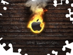 Apple, Flames, boarding, logo