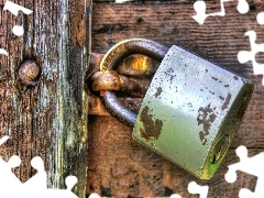 boarding, staple, padlock