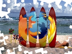 boarding, surfboards, FireFox, Beaches, Mozilla