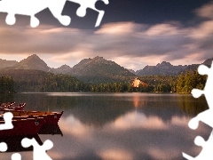 Slovakia, Tatras, boats, Mountains