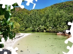 boulders, lake, Beaches