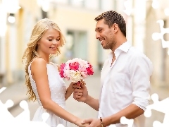 bouquet, flowers, Steam, marriage, Love