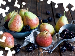 composition, blackberries, bowl, truck concrete mixer