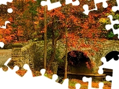 autumn, stone, bridge, Park