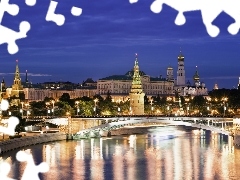 bridge, Moscow, Night