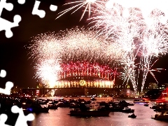 bridge, fireworks, Sydney, New Year, Australia