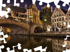 River, Monument, bridge, Restaurant