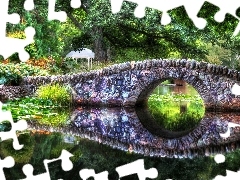 bridge, River, stone