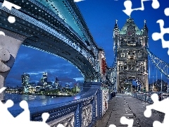 London, City at Night, Tower Bridge, bridge