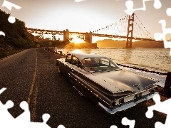 bridge, Way, sun, Cadillac, west