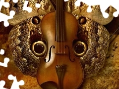 violin, butterfly