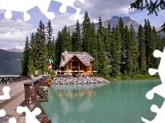 by, lake, bridge, Restaurant, wooden