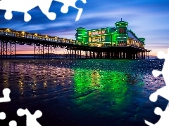 cafe, sea, pier