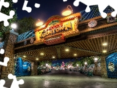 Neon, Street, California, USA, Disneyland, bridge