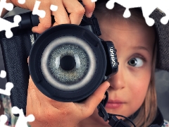 girl, eye, Funny, Camera