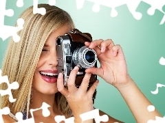 Camera, Blonde, model