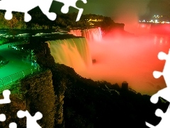 highlighted, Niagara Falls, Canada, waterfall