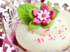 Candies, cake, Flower