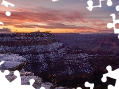 winter, Great Sunsets, canyon