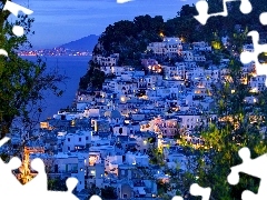 Houses, Island, Capri, Night