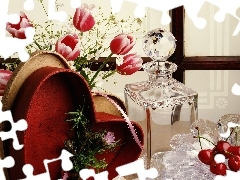 carafe, Heart, Flowers