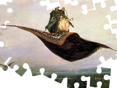 carpet, a man, copy, flying, picture