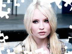 ##, checkered, Blonde, tunic, Emily Browning