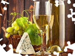 Bottle, Grapes, cheese, Wines