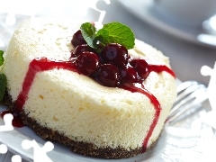 dessert, fork, cherries, plate