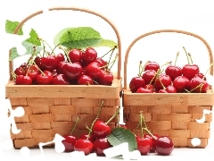 cherries, Baskets, full