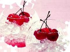 cherries, glasses, Icecream