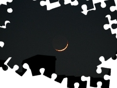 eclipse, the roof, chimney, Moon