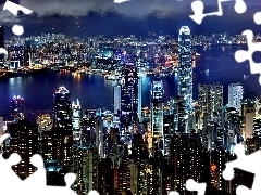 Hong, night, China, Kong