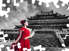 Chinese, architecture, Dress, China, red hot, Buldings