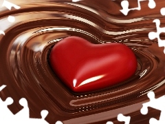 chocolate, Heart, Smooth