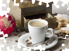Christmas, Cookies, coffee, bauble, cup