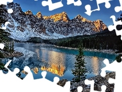 lake, Sky, Christmas, Mountains